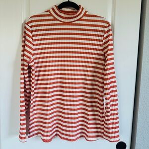 Striped Orange and White Long Sleeve Top